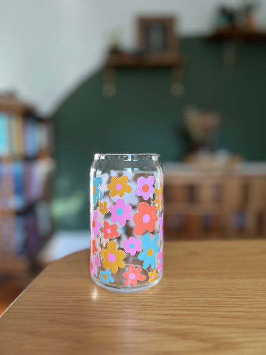 Bright Flowers Glass